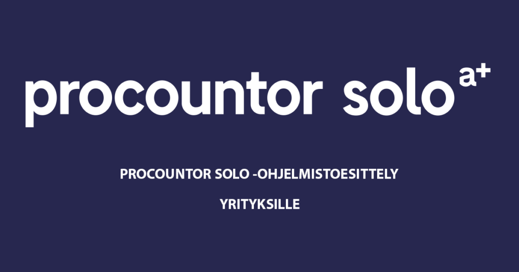 Procountor Solo -ohjelmistoesittely